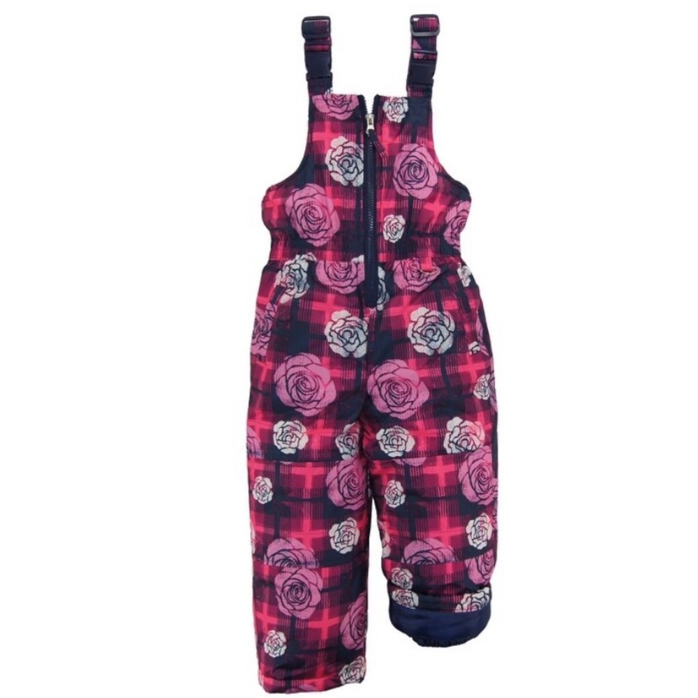 Pink platinum floral snow bib overalls 4T